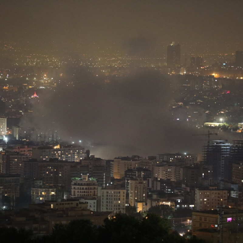 Smoke rising above Tehran after an Israeli strike.