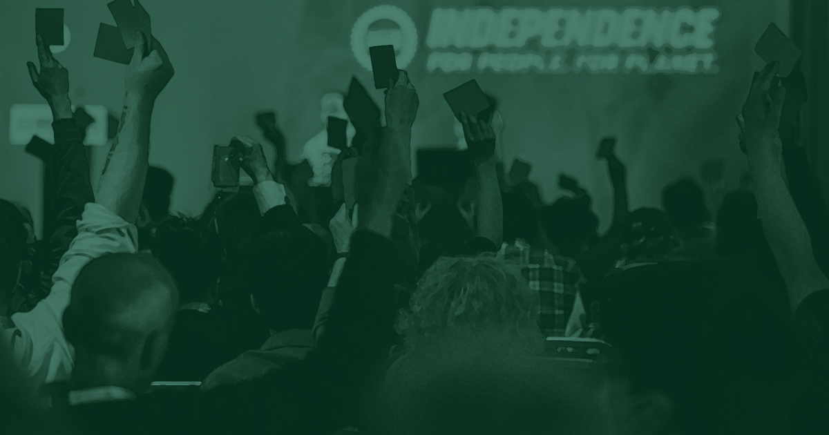 Members vote at the Scottish Green Party Conference