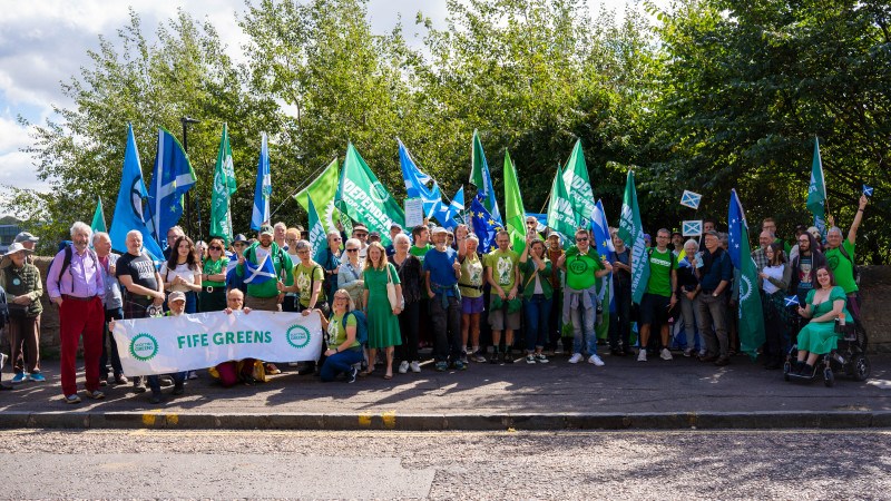 Members of the Green Bloc gather ahead of march