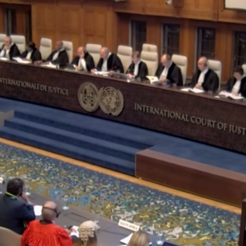 Photo of the International Court of Justice delivering its ruling