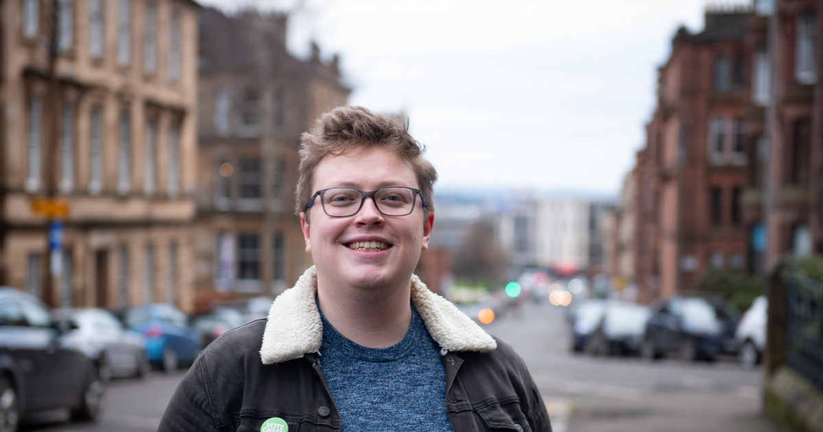 A picture of Glasgow Greens Cllr. Blair Anderson in Partick East/Kelvindale