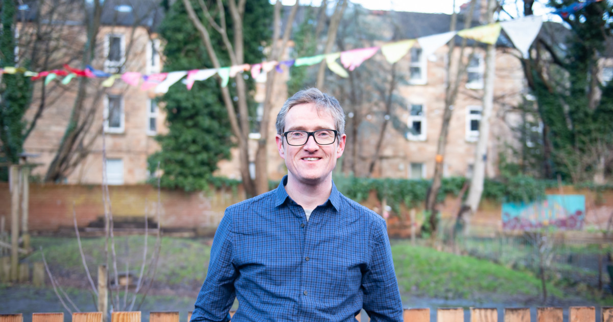 An image of Councillor Jon Molyneux in Pollokshields, photo by Christian Gamauf